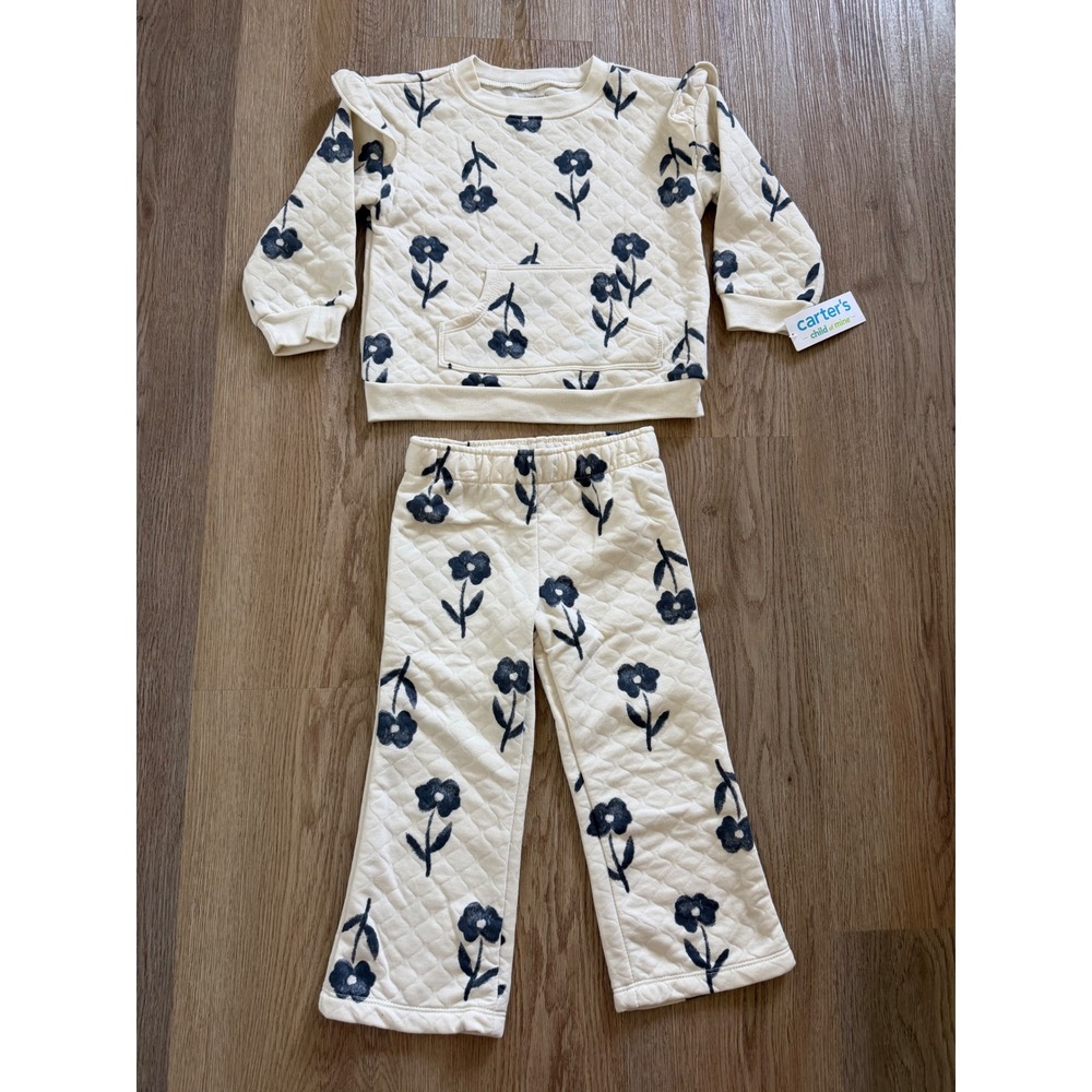 Girl outfit set 2T flared pants with crew neck